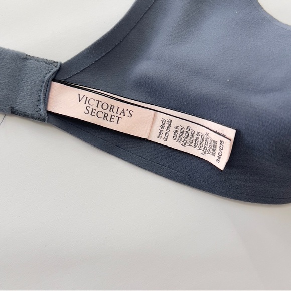 VICTORIA SECRET size 34c Blue Gray Adjustable Strap Hook Closure TcShirt Bra - Picture 4 of 7